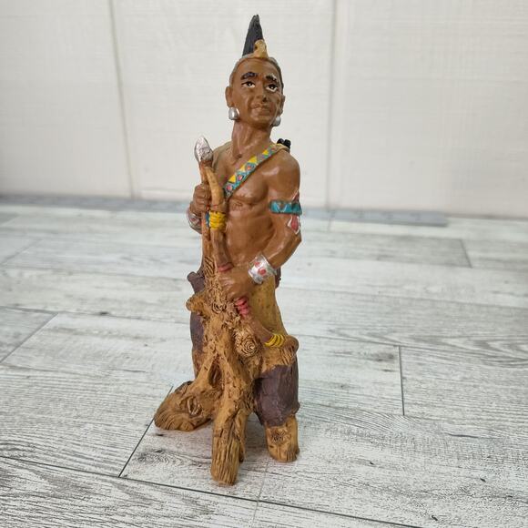 Native Indian‎ Hunter Warrior 6" Figurine Young's American Frontier Resin - Picture 1 of 11